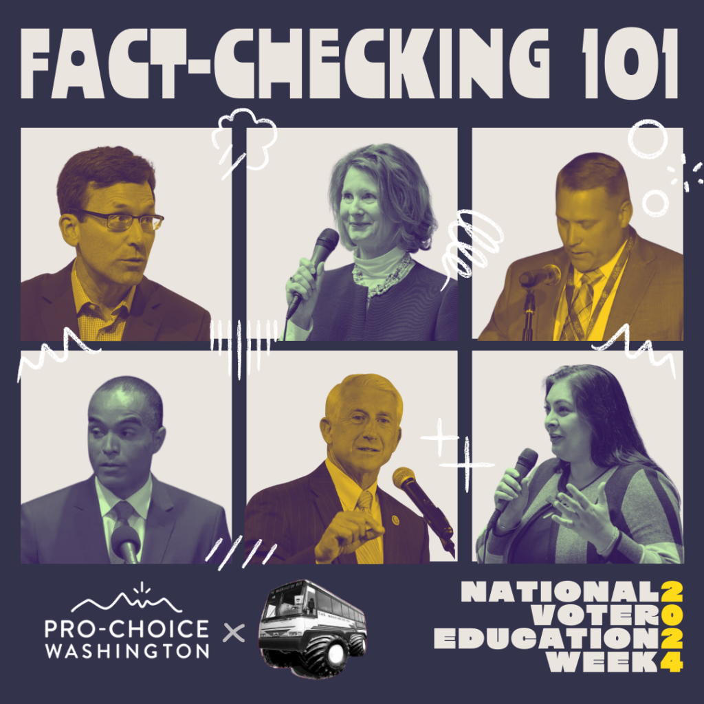 A group of candidates with the header "Fact-Checking 101" linking to an Instagram post.